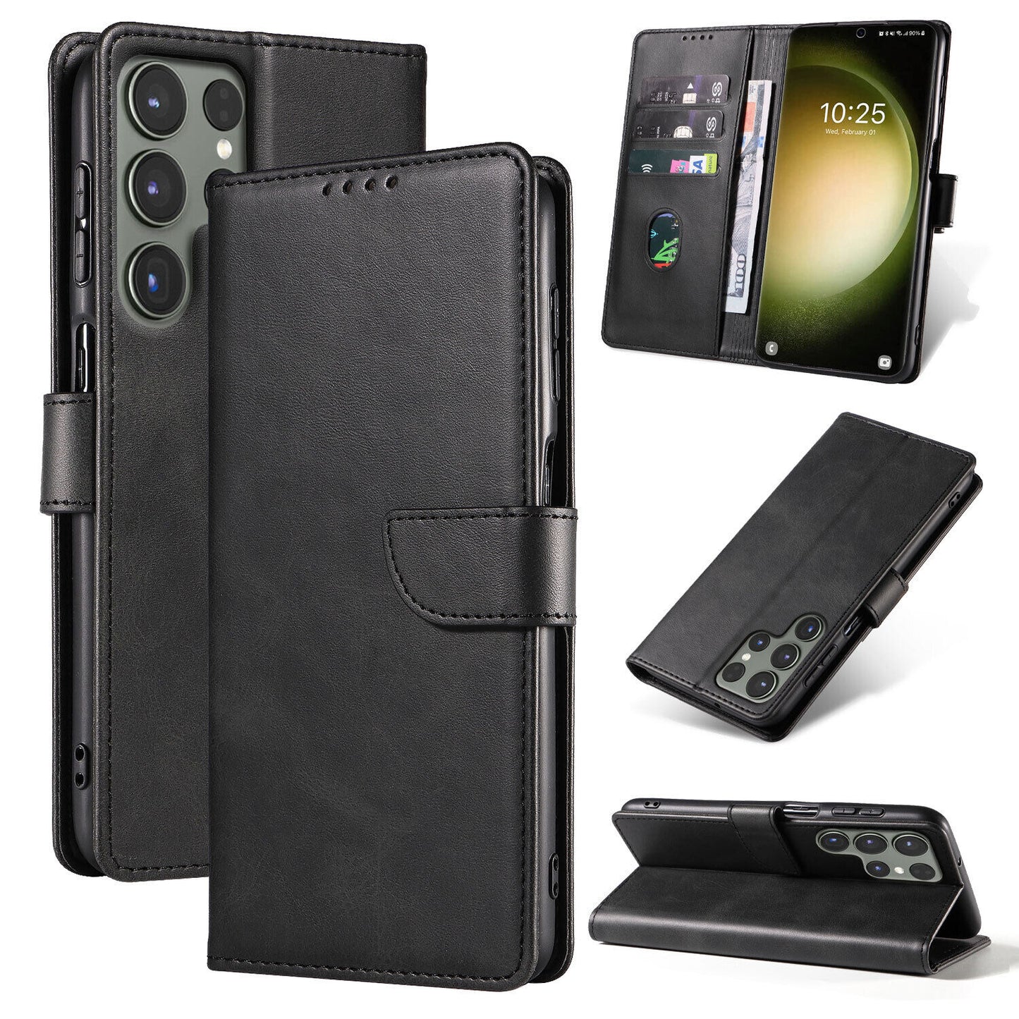 1/2-Pack Flip Case For Samsung Galaxy S23 Ultra/+/ FE Leather Wallet Pouch Cover Buy Our Tea