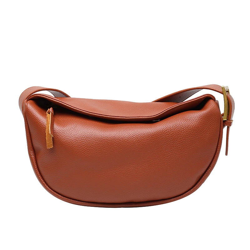 100% Genuine Leather Shoulder Bags Fashion Luxury Brand Women Handbag Designers Wide Shoulder Strap Cowhide Female Messenger Bag
