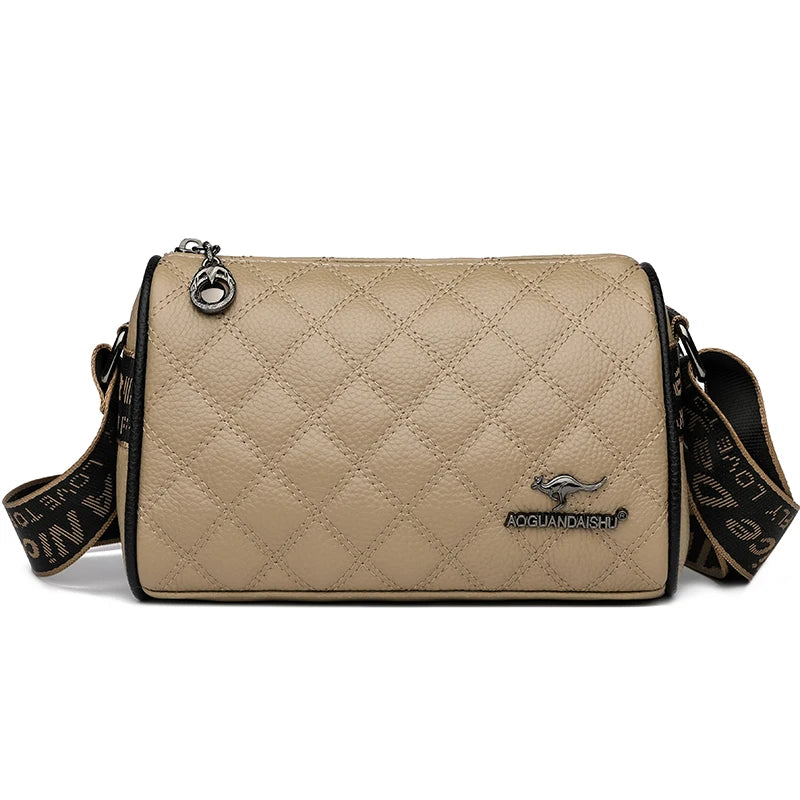 100%Genuine Leather Women Shoulder Crossbody Bag Solid Color Cow Leather Ladies Handbag Large Capacity Female Messenger Tote Sac