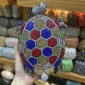 100% Handmade Green Animal Shape Full Diamond Women Evening Clutch Bags Luxury Dinner Ladies Clutches Party Handbags Female Bag
