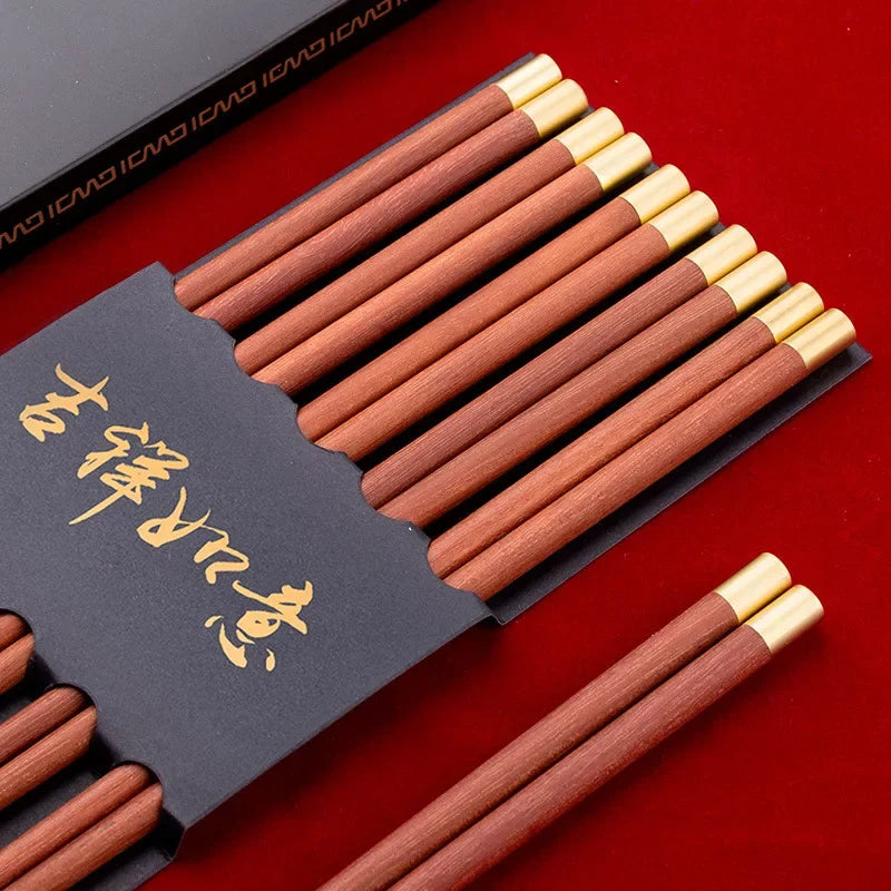 10Pairs Chinese Natural Wooden Chopsticks Non-Slip Healthy Sushi Sticks Japanese Wand Tableware Chopsticks