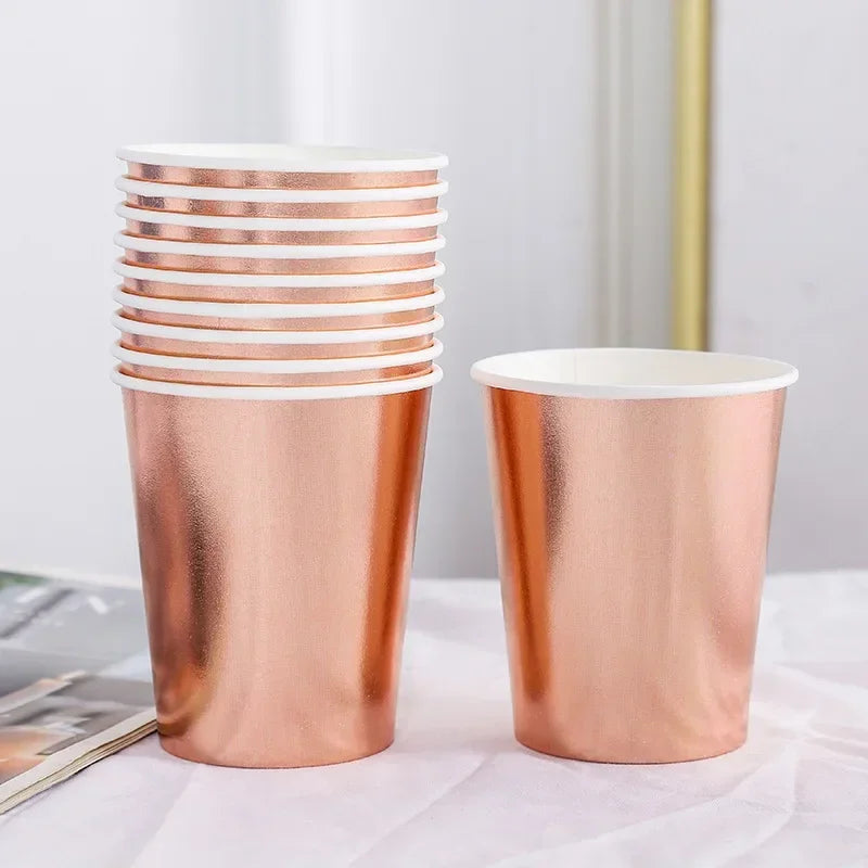 10pcs Colorful Party Paper Cup Restaurant Supplies Children's Day Birthday Dinner Disposable Birthday Party Tableware Supplies
