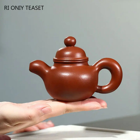 110ml Chinese Yixing Purple Clay Teapots Famous Artists Handmade Small Capacity Tea Pot Raw Ore Dahongpao Kettle Zisha Tea Set