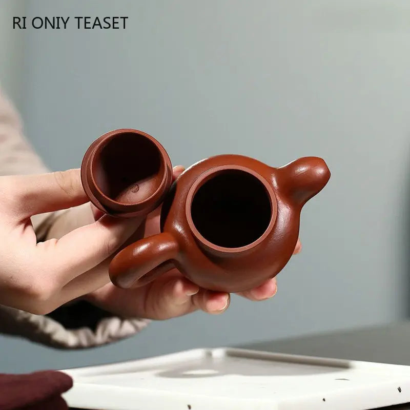 110ml Chinese Yixing Purple Clay Teapots Famous Artists Handmade Small Capacity Tea Pot Raw Ore Dahongpao Kettle Zisha Tea Set