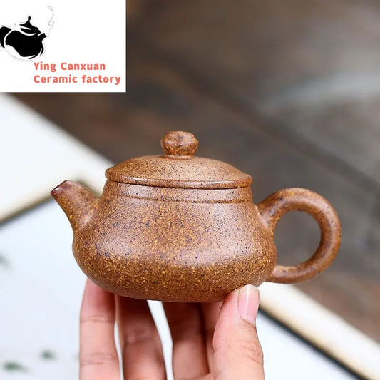 110ml Yixing Handmade Purple Clay Teapots Raw Ore Section Mud Filter Tea Pot Tea Ceremony Customized Zisha Teaware Gifts