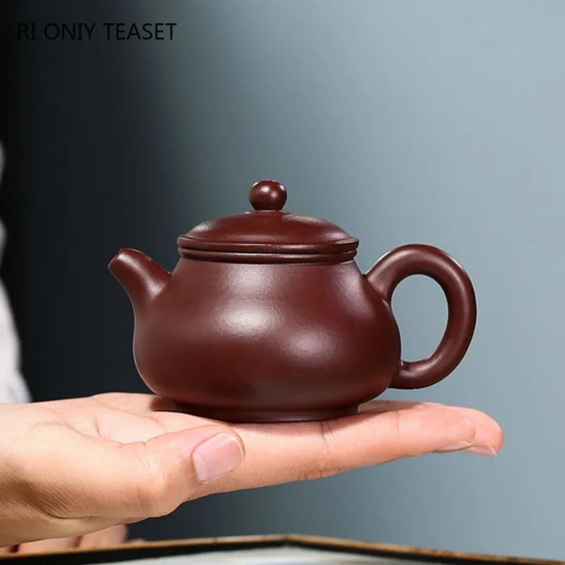 120ml Chinese Yixing Purple Clay Teapots Raw Ore Zhu Mud Famous Handmade Tea Pot Beauty Kettle Authentic Zisha Tea Set Gifts