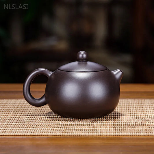 120ml Classic Yixing Purple Clay Teapot Handmade Ball Hole Filter Kettle Customized Beauty Xishi Tea Infuser Zisha Tea Set