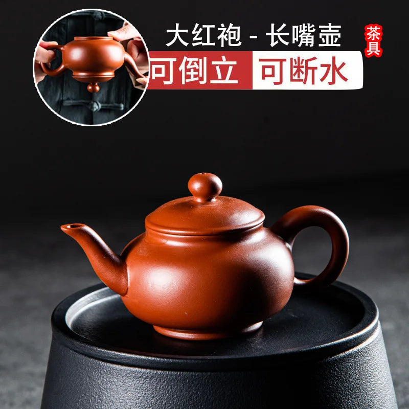 125ml Chinese Yixing Purple Clay Teapots Famous Artists Handmade Tea Pot Raw Ore Purple Mud Beauty Kettle High-end Zisha Tea Set