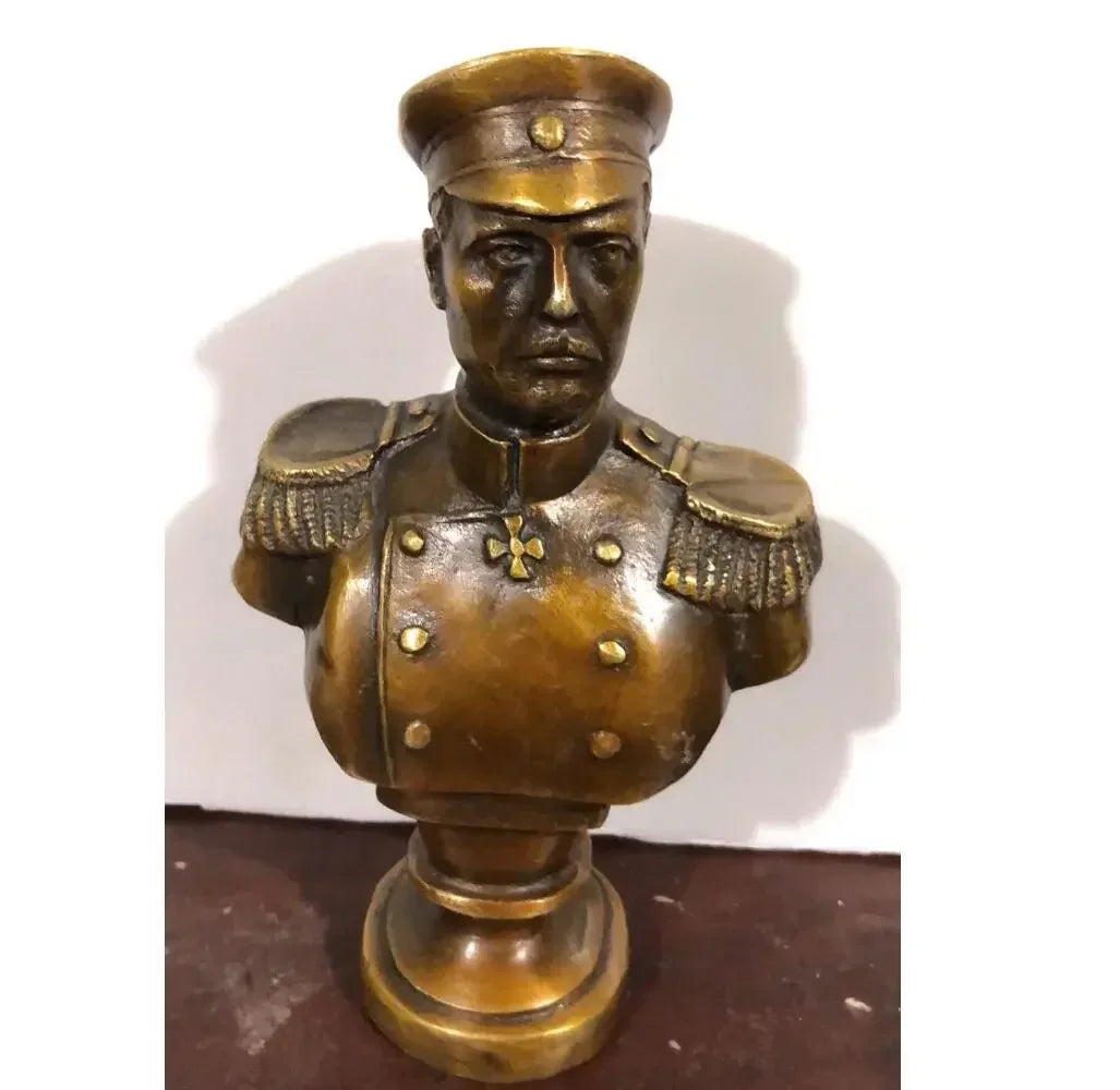 12CM Russian Tsar NICHOLAS II bust statue 5" H bronze statue 15cm Suvorov /Emperor Peter Zhukov 21CM