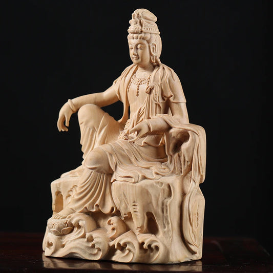 12cm Boxwood Feng Shui Figure Statue Buddha Home Décor Feng Shui Myth Office Decoration Wood Statue Wood Statue Rich