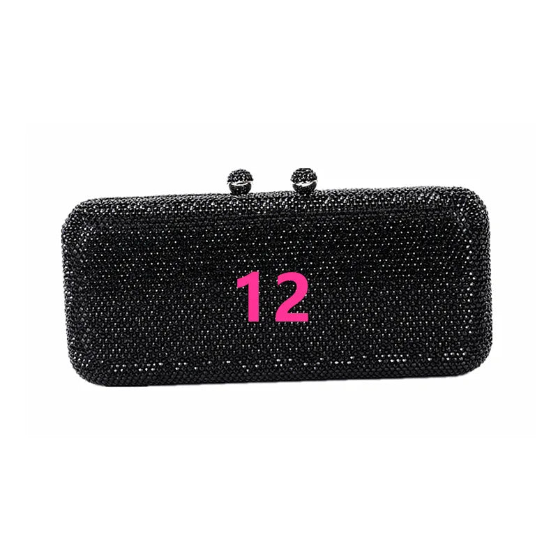 13 Colors Rhinestone Wedding Bridal Fashion Evening Bag Woman Crystal Stone Clutch Purse Banquet Gala Party Gift Diamond Handbag