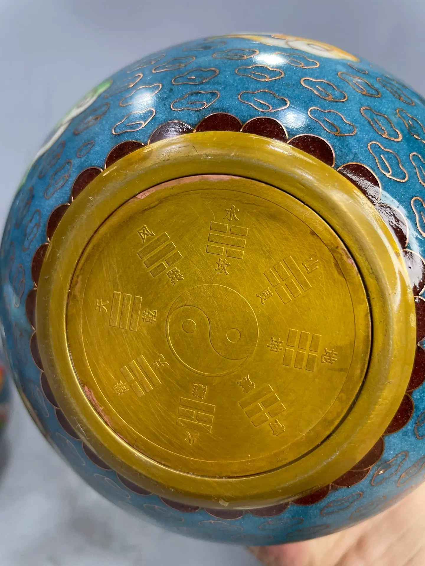 13"Tibetan Temple Collection Old Bronze Cloisonne Enamel Dragon Crane Pattern Amass wealth Gourd A Pair Ornaments Town house