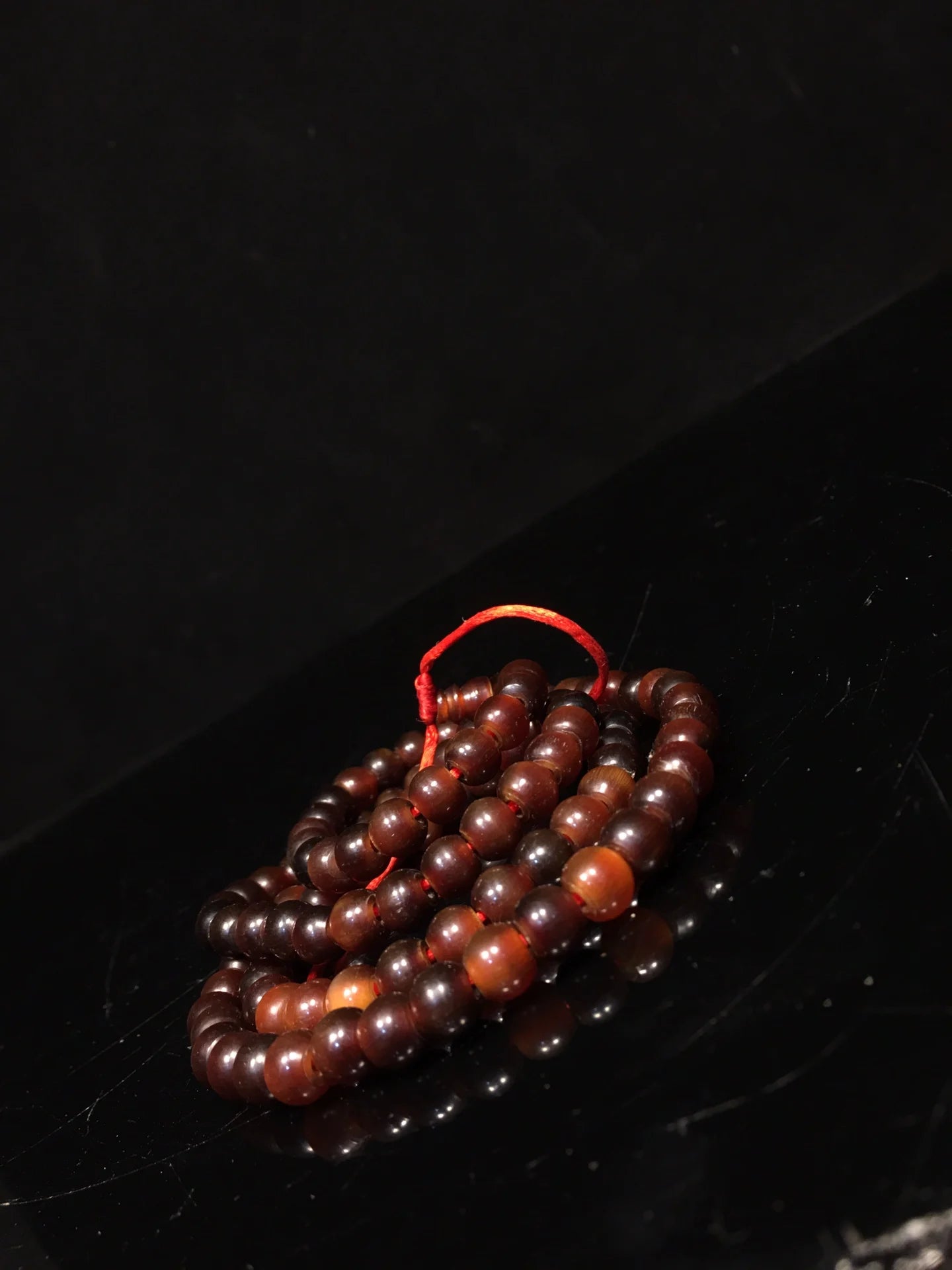 13"Tibetan Temple Collection Old Rhinoceros Horn Abacus Beads 108 Buddha Beads Necklace Pendant Amulet Town house Exorcism