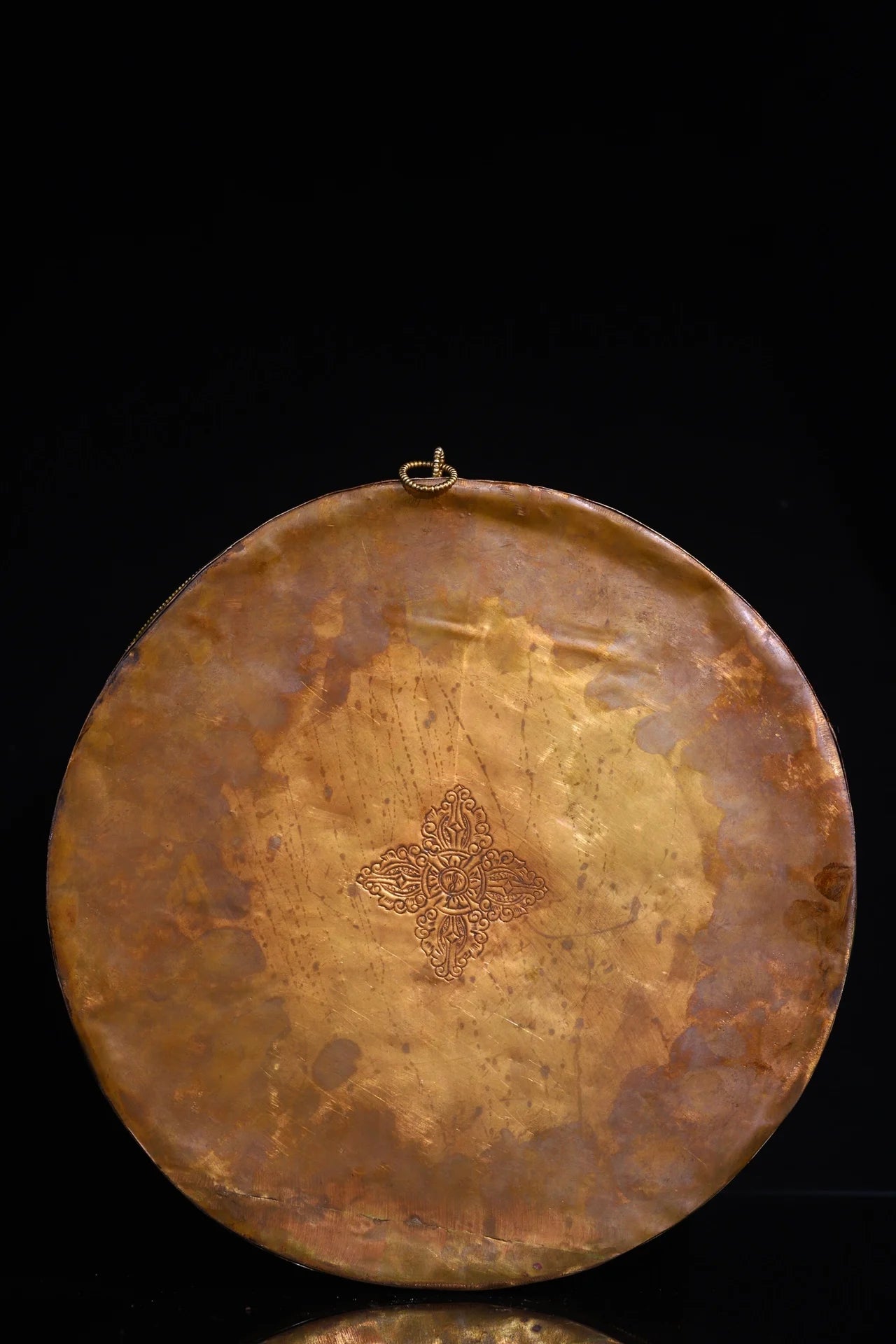 13"Tibetan Temple Collection Tibetan silver filigree Gilt gem Shakyamuni Auspicious Eight Treasures Vajra thangka Town house