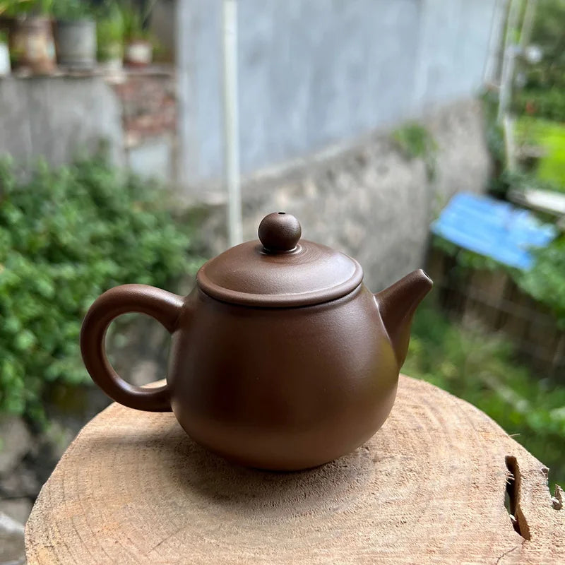 130CC Small Capacity Kung Fu Zisha Teapot Machine Made Hand Play Tea Pot Ball Hole Filter Chinese Pu 'er Flower Black Kettle