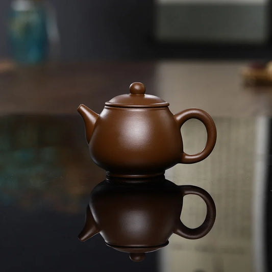 130CC Small Capacity Kung Fu Zisha Teapot Machine Made Hand Play Tea Pot Ball Hole Filter Chinese Pu 'er Flower Black Kettle