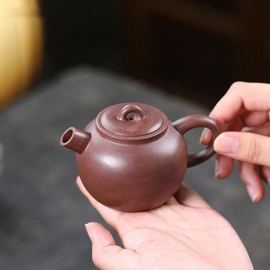 130ml Yixing Small Capacity Purple Clay Teapots Handmade Tea Pot Raw Ore Beauty Kettle Chinese High-end Zisha Tea Set Collection