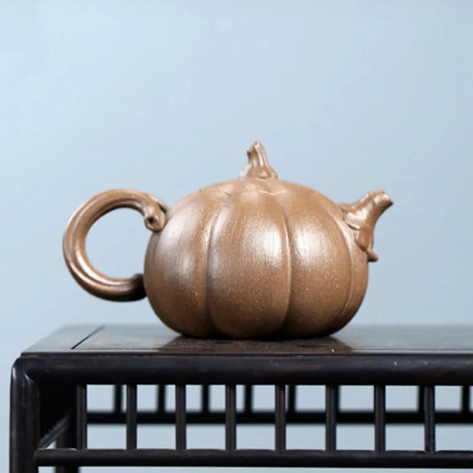 140ml Chinese Yixing High-end Purple Clay Teapots Raw Ore Old Section Mud Kettle Famous Handmade Pumpkin Tea Pot Zisha Tea Set