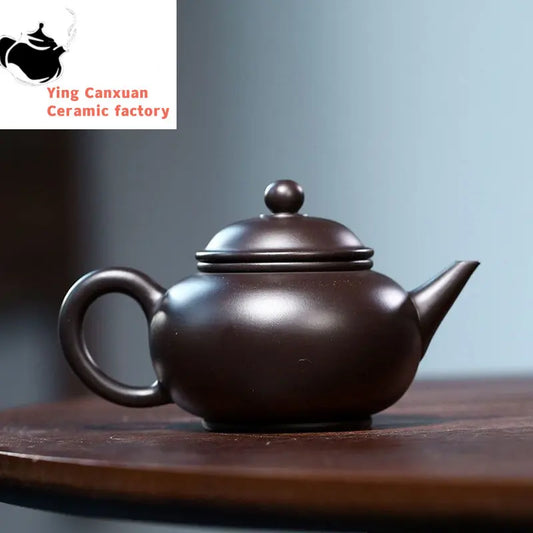 140ml Raw Ore Black Mud Filter Tea Pot Chinese Yixing Purple Clay Teapots Home Zisha Beauty Kettle Customized Tea Set Supplies