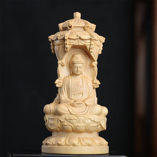 15.5cm Boxwood Wood Statue Figure Statue Buddha God Myth Feng Shui Office Wood Statue Decoration Collection