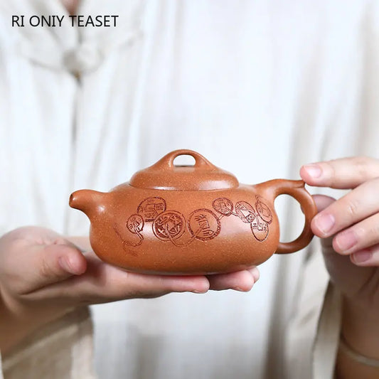 150ml Chinese Yixing High-end Purple Clay Teapot Famous Artists Handmade Tea Pot Raw Ore Section Mud Beauty Kettle Zisha Tea Set