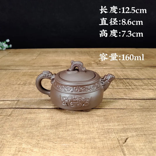 160cc Yixing Large Purple Clay Pot Large Capacity Kungfu Teapot Household Handmade Filter Red Clay Pot Teacup Tea Set