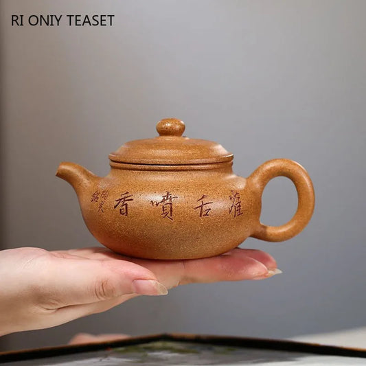 160ml Authentic Yixing Purple Clay Teapot Raw Ore Section Mud Filter Tea Pot Zisha Antique Beauty Kettle Household Tea Sets