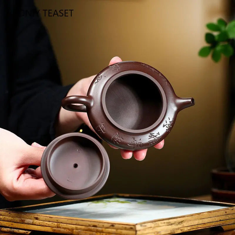 160ml Authentic Yixing Purple Clay Teapots Master Handmade Tea Pot Raw Ore Beauty Kettle Chinese Zisha Tea Set Customized Gifts