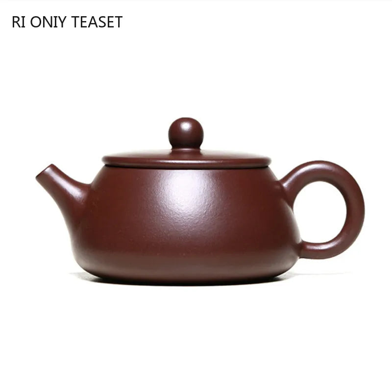 160ml Chinese Yixing Handmade Purple Clay Teapots Raw Ore Zhu Mud Stone Scoop Tea Pot Beauty Kettle Customized Zisha Tea Set