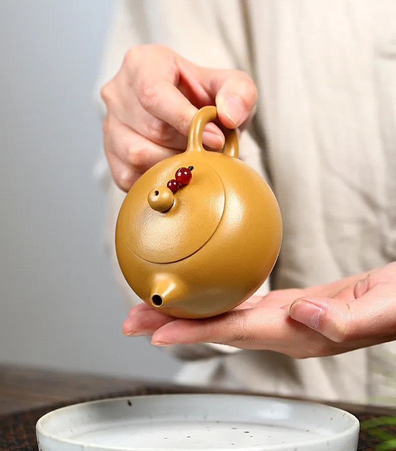 160ml Chinese Yixing Purple Clay Teapot Authentic Handmade Xishi Tea Pot Raw Ore Beauty Kettle High-end Zisha Tea Set Collection