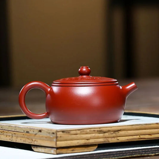160ml Chinese Yixing Purple Clay Teapots Ball Hole Filtration Handmade Raw Ore Dahongpao Tea Pot Kettle Zisha Tea Set Supplies
