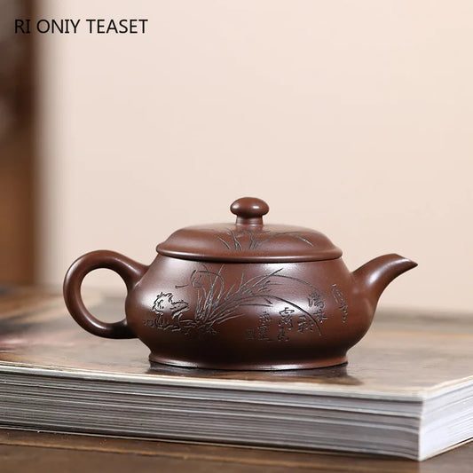 160ml Chinese Yixing Purple Clay Teapots Beauty Kettle High-end Famous Handmade Tea Pot Raw Ore Zisha Tea Set Teaware Collection