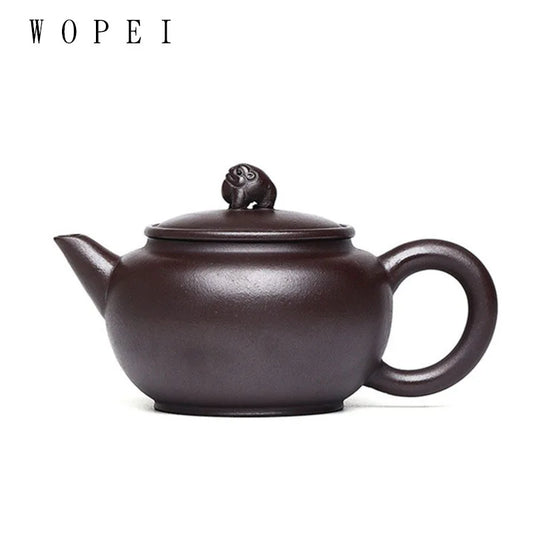 160ml Yixing Boutique Purple Clay Teapots Raw Ore Zhu Mud Filter Tea Pot Home Beauty Kettle Customized Zisha Tea Set Supplies