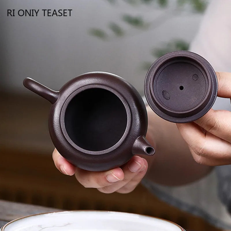 160ml Yixing Boutique Purple Clay Teapots Raw Ore Zhu Mud Handmade Tea Pot Home Beauty Kettle Chinese Zisha Tea Set Supplies
