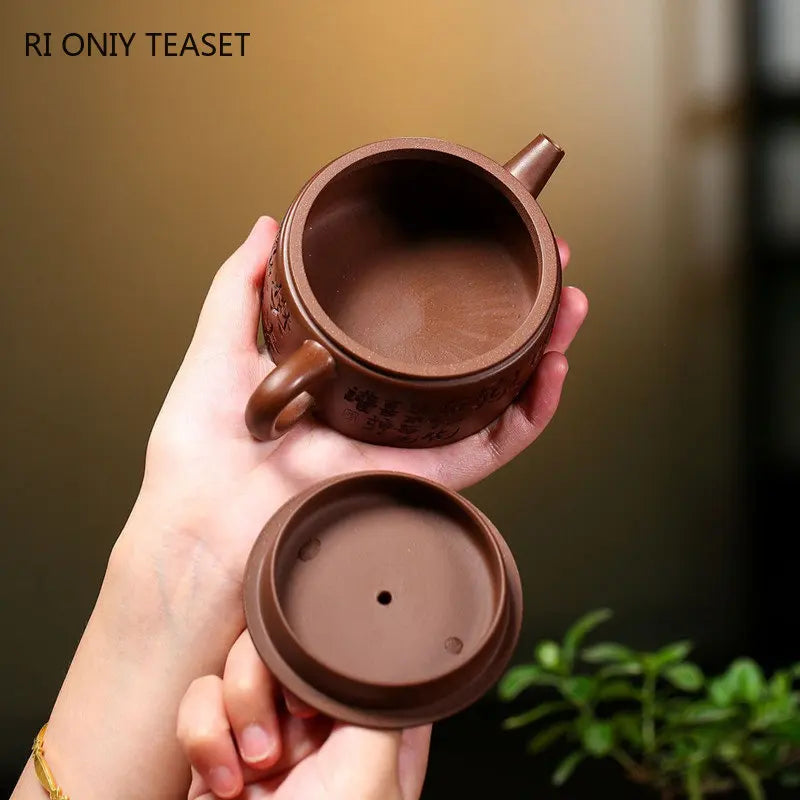 160ml Yixing Raw Ore Purple Clay Teapots Chinese Famous Handmade Large Caliber Tea Pot Kettle High-end Zisha Tea Set Teaware