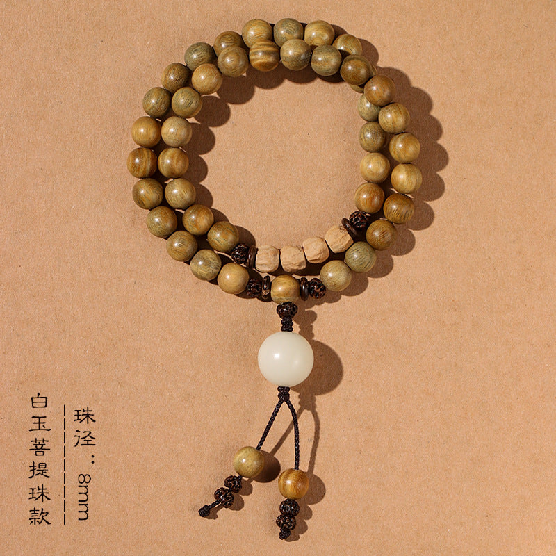 Old Material Green Sandalwood Buddha Bead Bracelet Sandalwood Bracelet