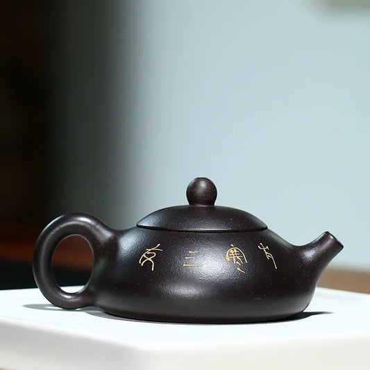 170cc Yixing Purple Clay Teapot Famous Handmade Ball Hole Filter Xishi Chinese Authentic Zisha Tea Set Kettle Customized Gifts