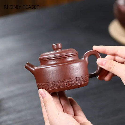 170ml Yixing Authentic Purple Clay Teapots High-end Handmade Tea Pot Raw Ore Dragon Blood Sand Kettle Chinese Zisha Tea Set