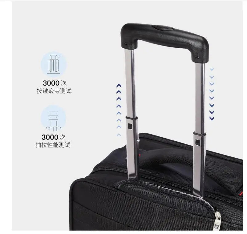 18 Inch Men Carry on hand luggage suitcase Cabin Spinner Suitcase Rolling luggage bag Business Travel Trolley bag with Wheels