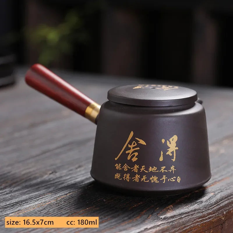 180ml Chinese Purple Clay Side Handle Tea Pot Retro Tea Accessories Home Beauty Tea Infuser Custom Zisha Teapot Filter Teaware