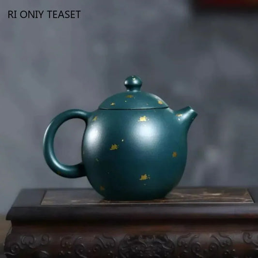 180ml Chinese Yixing High-end Purple Clay Teapots Beauty Kettle Famous Artists Handmade Dragon Egg Tea Pot Raw Ore Zisha Tea Set
