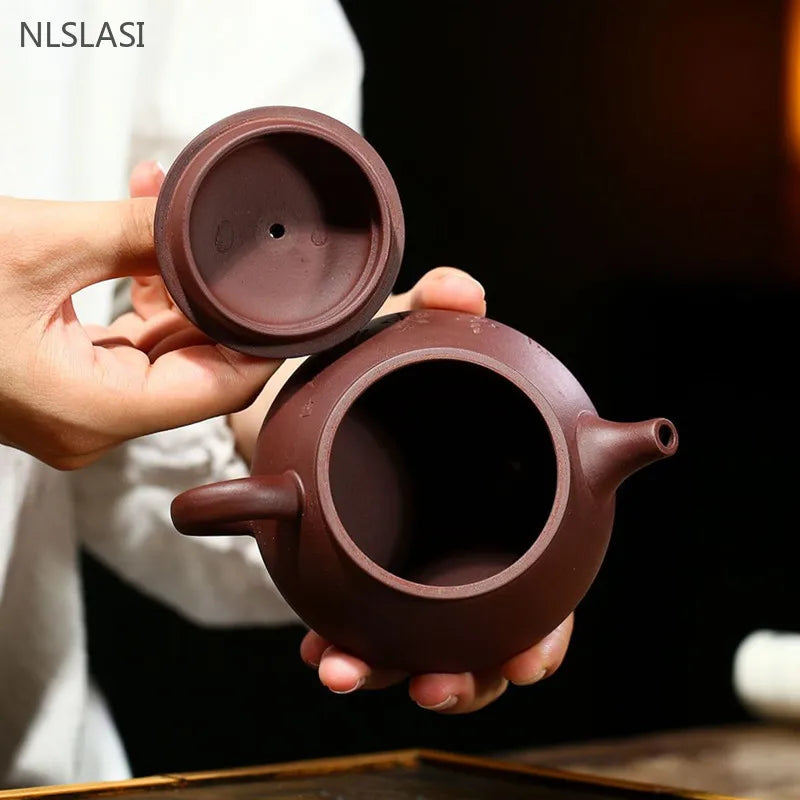 180ml Chinese Yixing Purple Clay Tea Pot Raw Ore Zhu Mud Filter Teaware Tradition Beauty Teapot Customized Zisha Tea Infuser