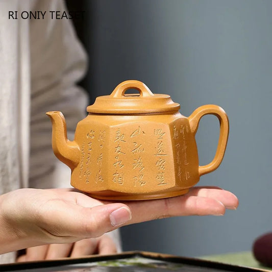 180ml Chinese Yixing Purple Clay Teapots Raw Ore Section Mud Tea Pot Handmade Beauty Kettle Zisha Tea Set Accessories Teaware