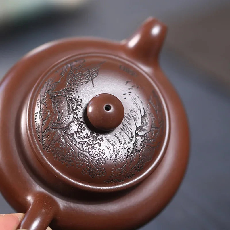 180ml Chinese Yixing Traditional Purple Clay Teapots Beauty Kettle Famous Artists Handmade Antique Tea Pot Raw Ore Zisha Tea Set