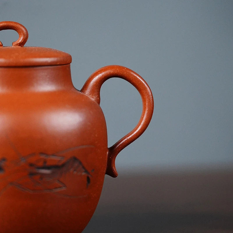 180ml Hand-painted Yixing Purple Clay Teapot Ball Hole Filter Beauty Kettle Chinese Zisha Tea Set Tradition Custom Tea Pot Gifts