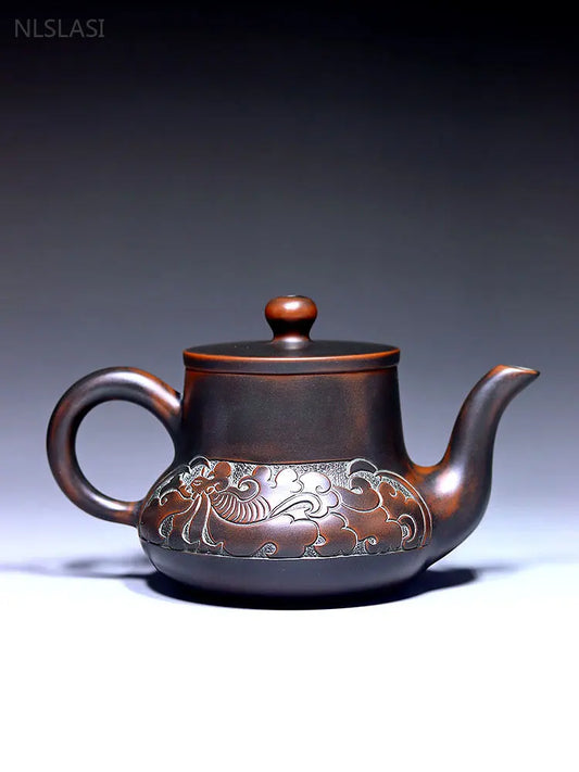 180ml Master Handmade Yixing Purple Clay Teapot Boutique Filter Beauty Kettle Chinese Zisha Tea Infuser Home Tea Set Accessories