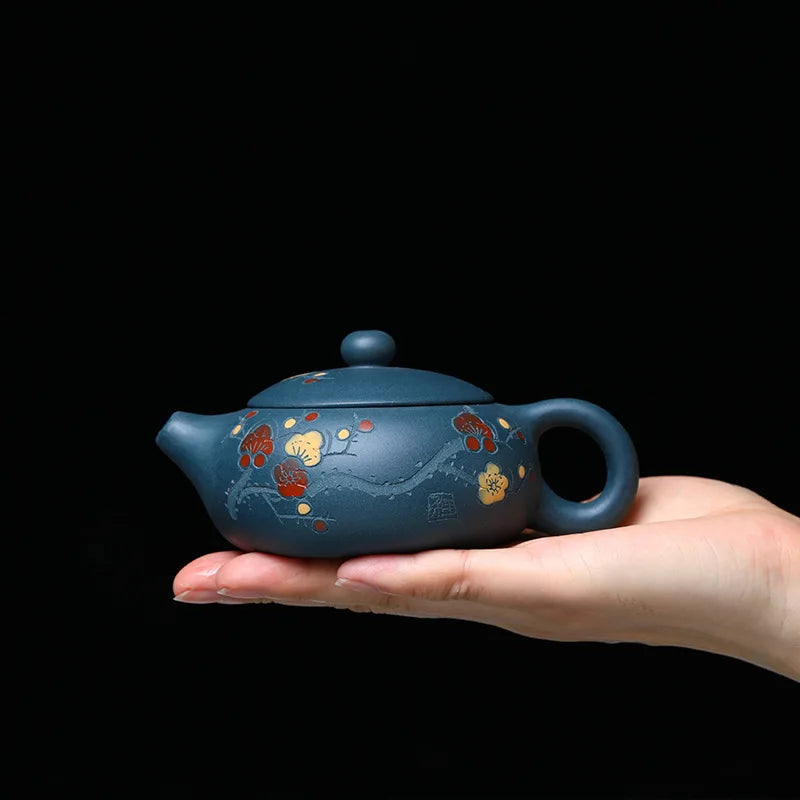 180ml Real Handmade Yixing Teapot Azure Clay Xishi Pot Chinese Kettle Kung Fu Zisha Tea Set Pure Teaware