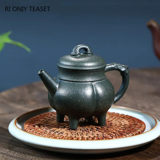 180ml Yixing High-end Purple Clay Teapots Famous Handmade Tea Pot Raw Ore Coarse Sand Green Mud Kettle Chinese Zisha Tea Set
