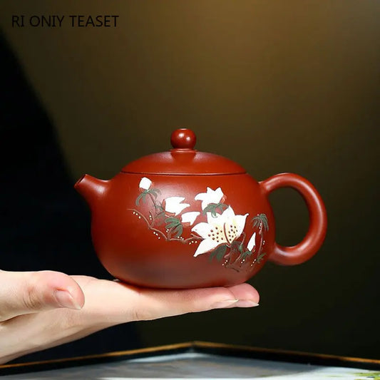 180ml Yixing Purple Clay Teapots Famous Handmade Painted Xi Shi Tea Pot Raw Ore Dahongpao Mud Kettle Chinese Zisha Tea Set