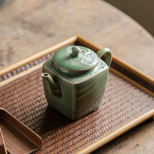 180ml Yue Kiln Teapot Antiquity Han Fang Pot with Filter Ball Celadon Handmade Tea Single Small Household Ceramic Teaware Set